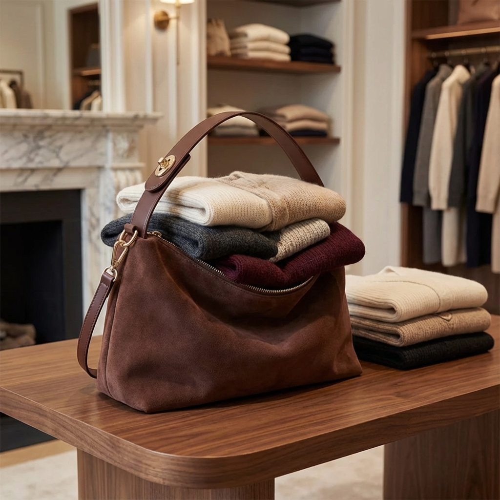 Crossbody Handtas - Imitatiesuède Pillow Schoudertas met Rits