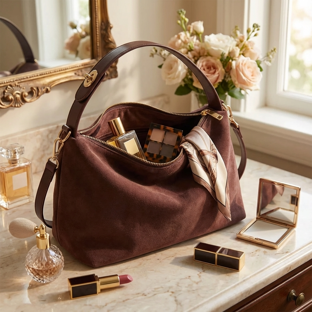 Crossbody Handtas - Imitatiesuède Pillow Schoudertas met Rits