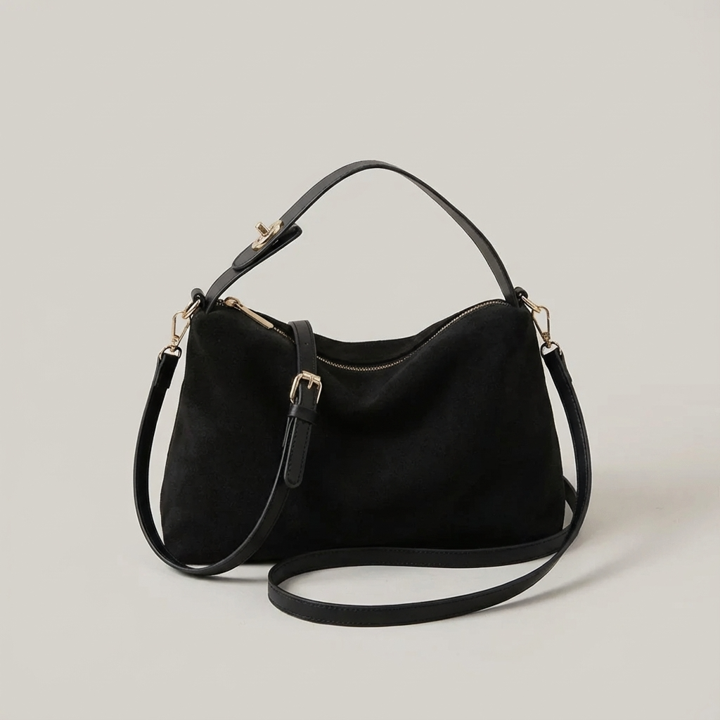 Crossbody Handtas - Imitatiesuède Pillow Schoudertas met Rits