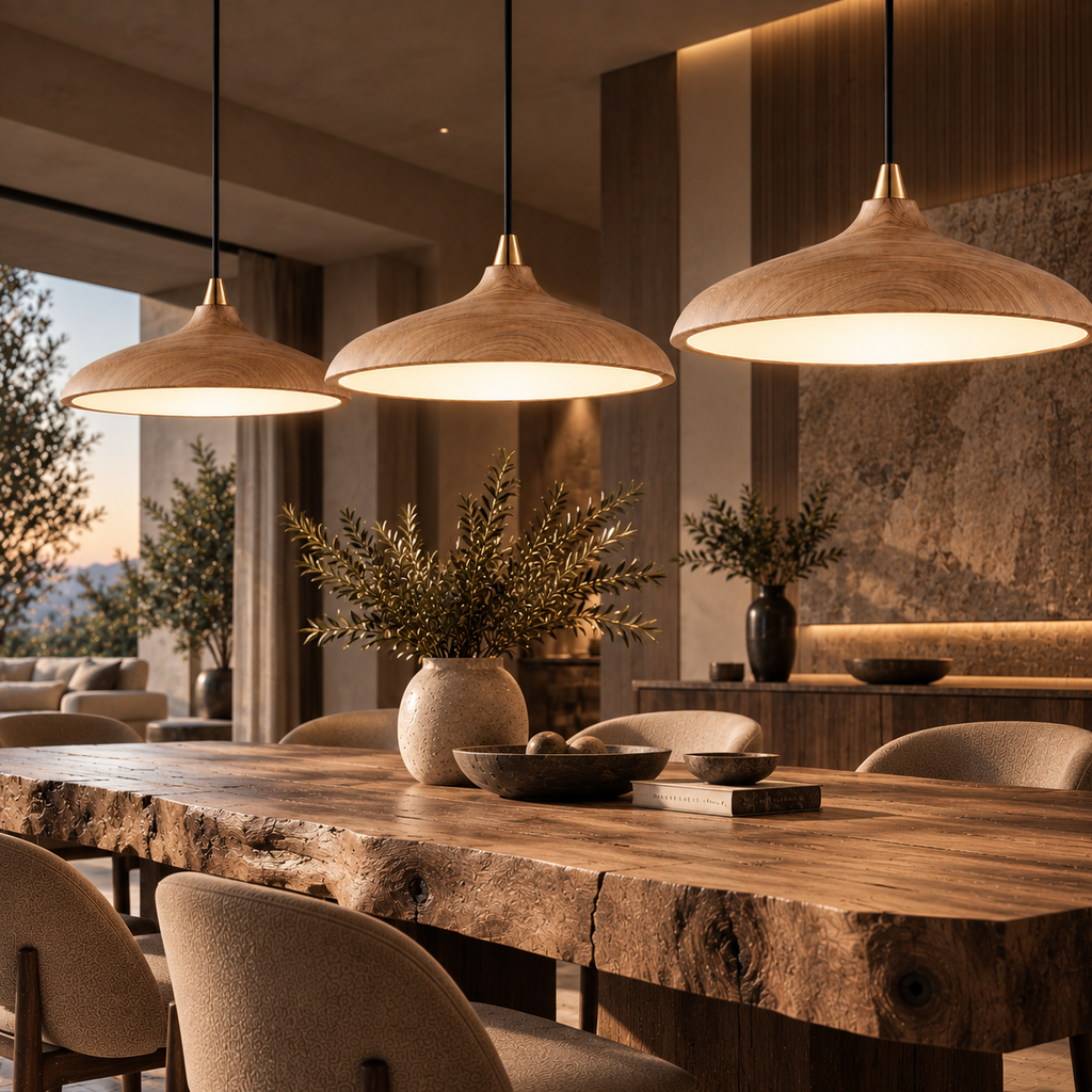DISC Design Hanglamp Houten afwerking – Moderne LED