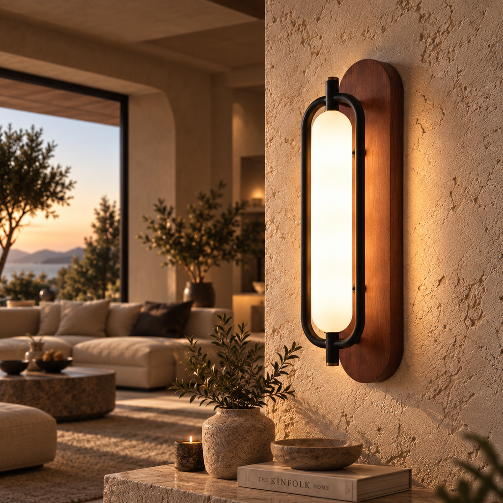 Houten wandlamp met acryl kap – 18W LED