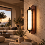 Houten wandlamp met acryl kap – 18W LED