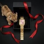 Barlèdome Dames Horloge Goudkleurig - Rechthoekig Quartz Polshorloge 5944